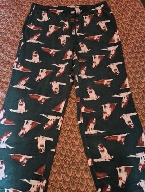 croft & barrow Dark Green Dog Print Fleece Joggers